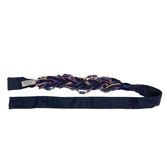 Vintage Carolyn Tanner Designs Belt Beaded Purple Gold Braided Women's One Size - Picture 6 of 8